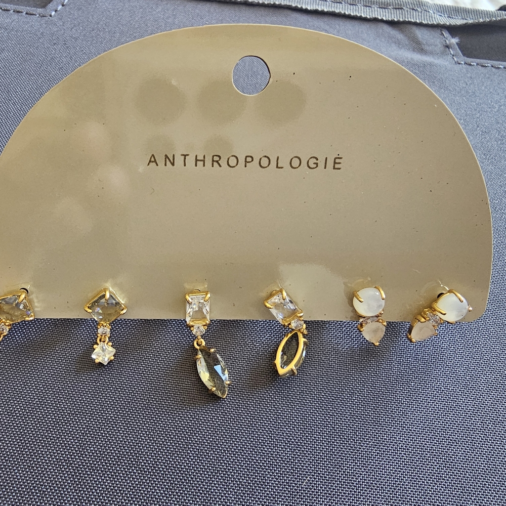 Anthropologie Gold and Silver Earring Set